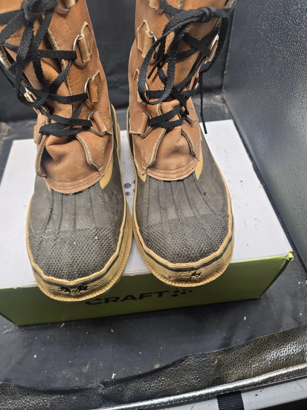 Craft-Inspired Men's Brown and Olive Waterproof Rain & Snow Boots